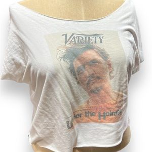 Pedro Pascal Variety Magazine Cover Under the Helmet — off the shoulder crop tee
